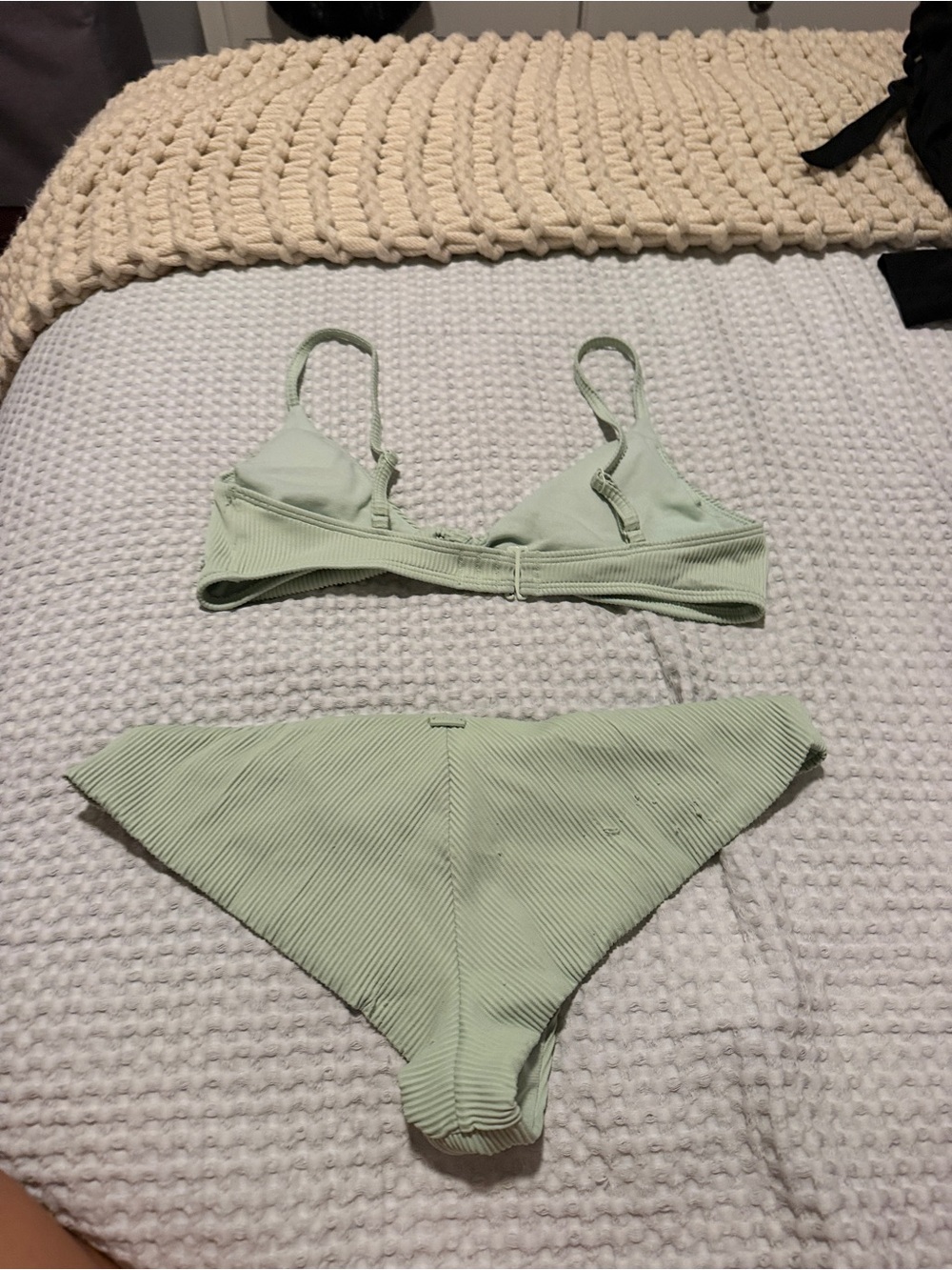 Roxy Light Green Ribbed Bikini Set - Picture 2 of 2